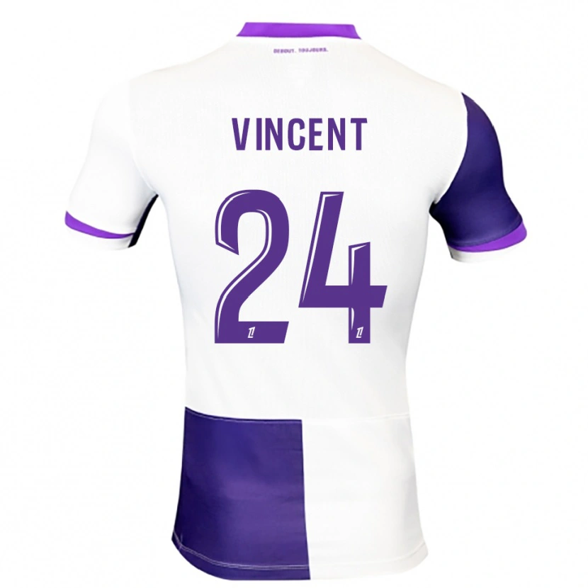 Danxen Hombre Camiseta Magalie Vincent #24 Morado Blanco 1ª Equipación 2025/26 La Camisa México