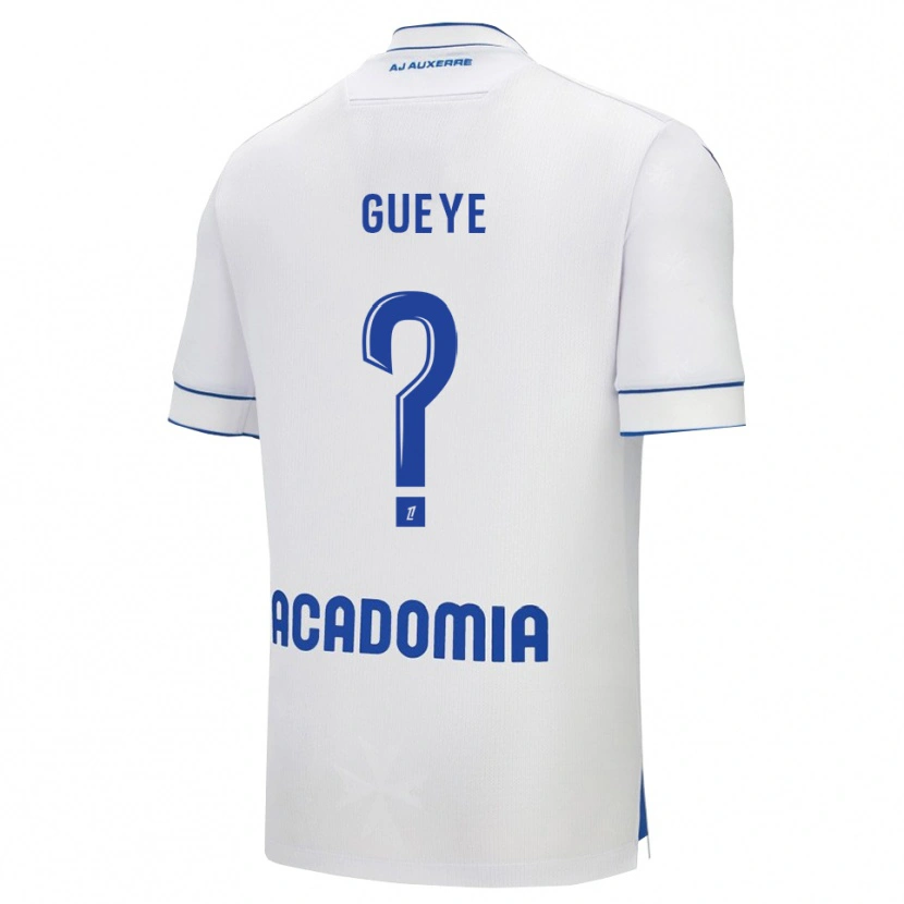 Danxen Hombre Camiseta Khady Gueye #0 Blanco Azul 1ª Equipación 2025/26 La Camisa México