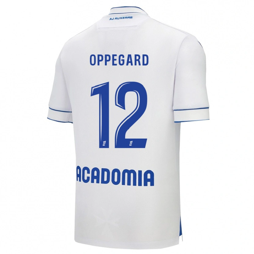 Danxen Hombre Camiseta Fredrik Oppegård #12 Blanco Azul 1ª Equipación 2025/26 La Camisa México