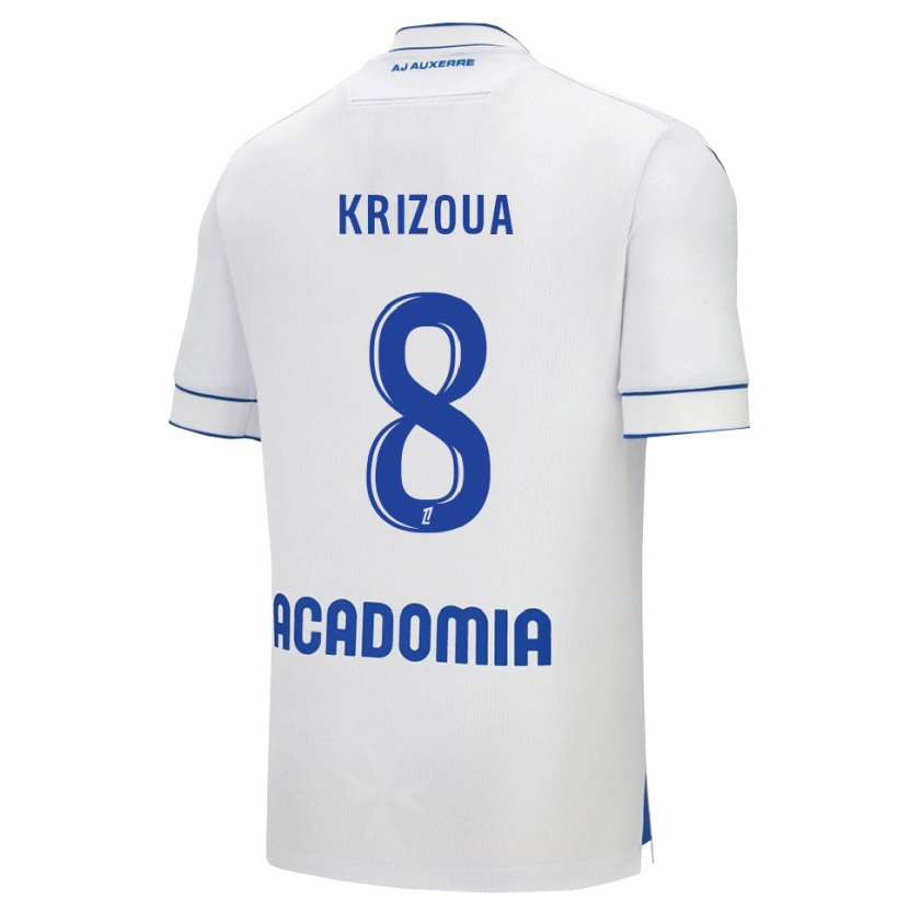 Danxen Hombre Camiseta Alvin Krizoua #8 Blanco Azul 1ª Equipación 2025/26 La Camisa México