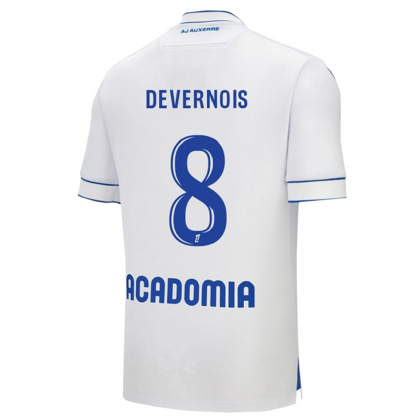Danxen Hombre Camiseta Tidiane Devernois #8 Blanco Azul 1ª Equipación 2025/26 La Camisa México
