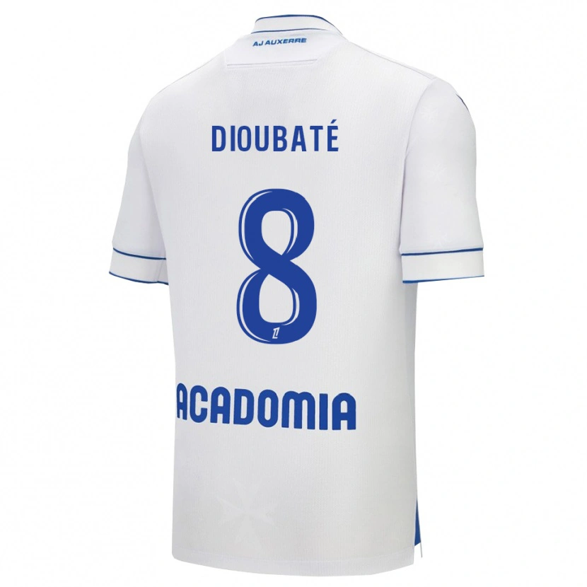 Danxen Hombre Camiseta Lamfia Dioubaté #8 Blanco Azul 1ª Equipación 2025/26 La Camisa México