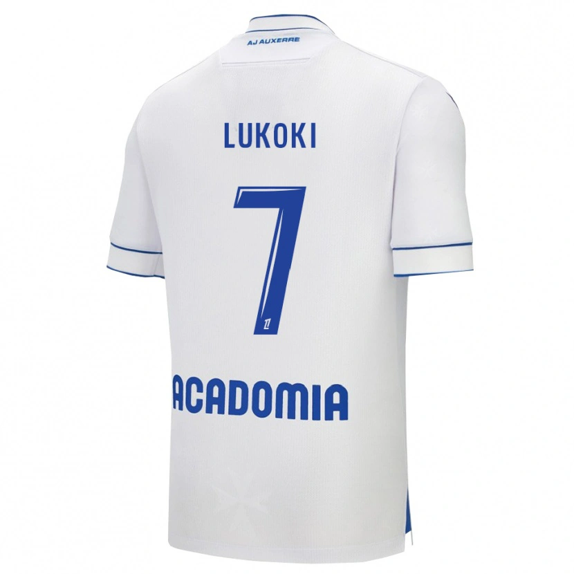 Danxen Hombre Camiseta Lionel Lukoki #7 Blanco Azul 1ª Equipación 2025/26 La Camisa México