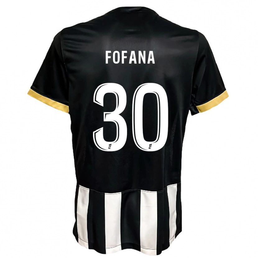 Danxen Hombre Camiseta Yahia Fofana #30 Negro Blanco 1ª Equipación 2025/26 La Camisa México