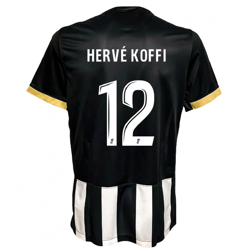 Danxen Hombre Camiseta Hervé Koffi #12 Negro Blanco 1ª Equipación 2025/26 La Camisa México