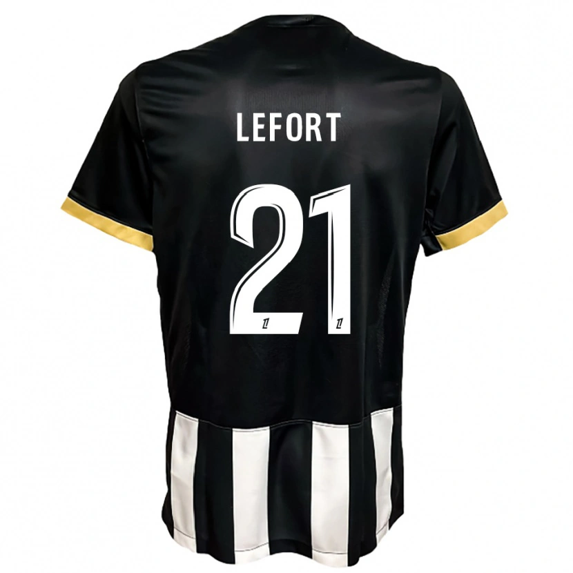 Danxen Hombre Camiseta Jordan Lefort #21 Negro Blanco 1ª Equipación 2025/26 La Camisa México