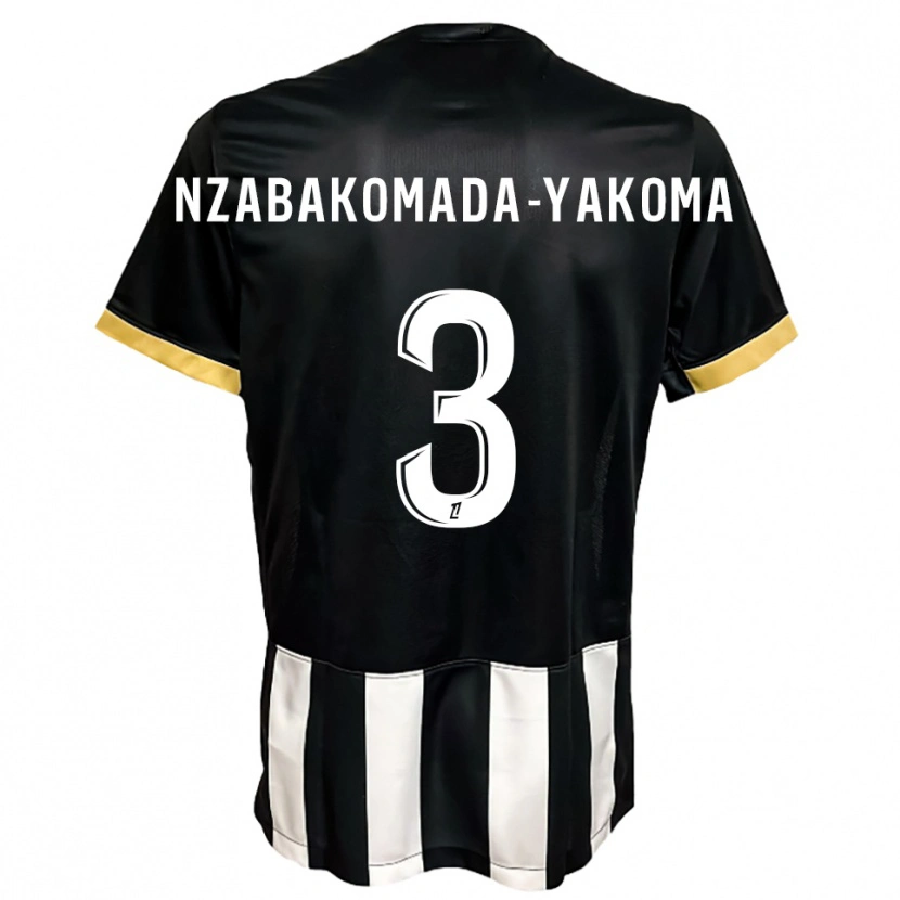 Danxen Hombre Camiseta Raphaël Nzabakomada-Yakoma #3 Negro Blanco 1ª Equipación 2025/26 La Camisa México