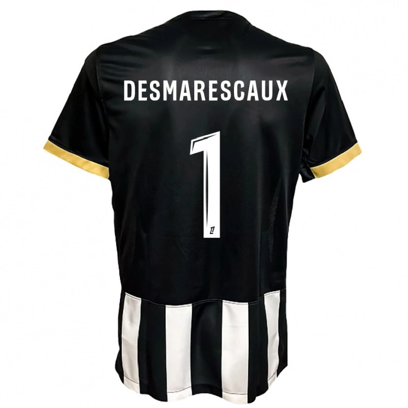 Danxen Hombre Camiseta Émile Desmarescaux #1 Negro Blanco 1ª Equipación 2025/26 La Camisa México