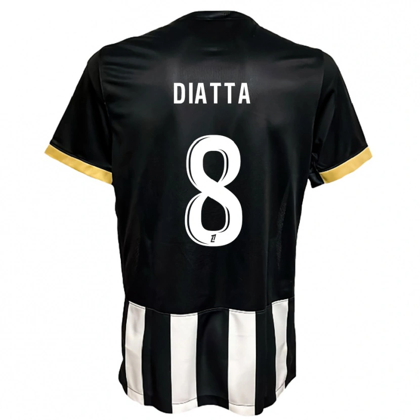 Danxen Hombre Camiseta Bané Diatta #8 Negro Blanco 1ª Equipación 2025/26 La Camisa México