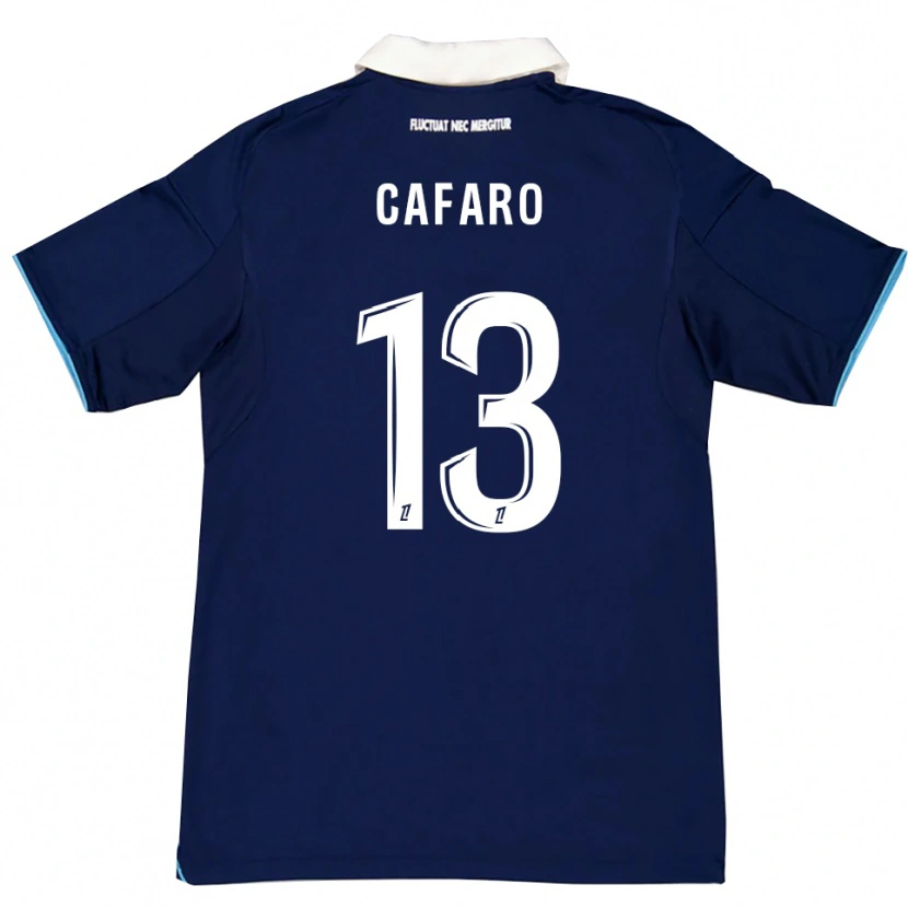 Danxen Hombre Camiseta Mathieu Cafaro #13 Azul Oscuro Blanco 1ª Equipación 2025/26 La Camisa México