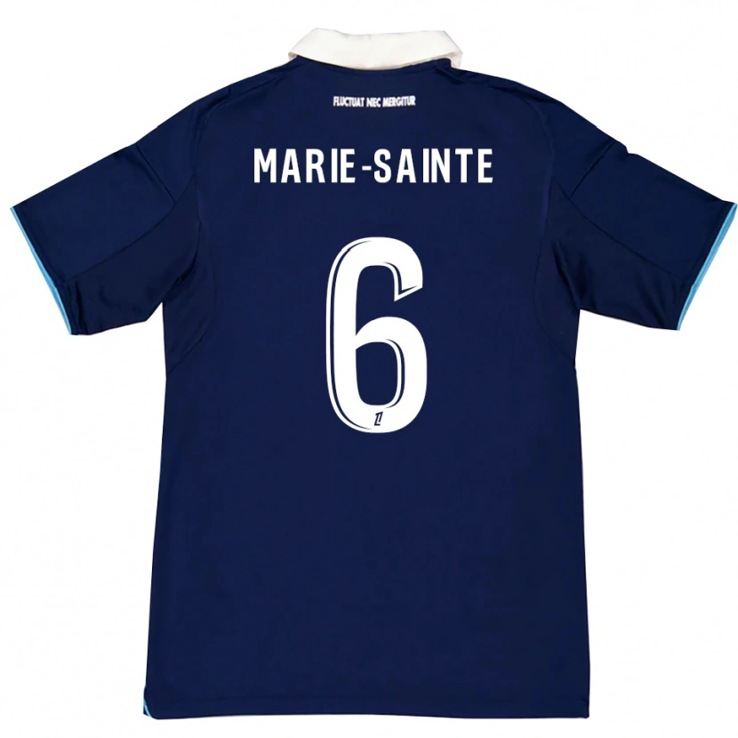 Danxen Hombre Camiseta Andrew Marie-Sainte #6 Azul Oscuro Blanco 1ª Equipación 2025/26 La Camisa México
