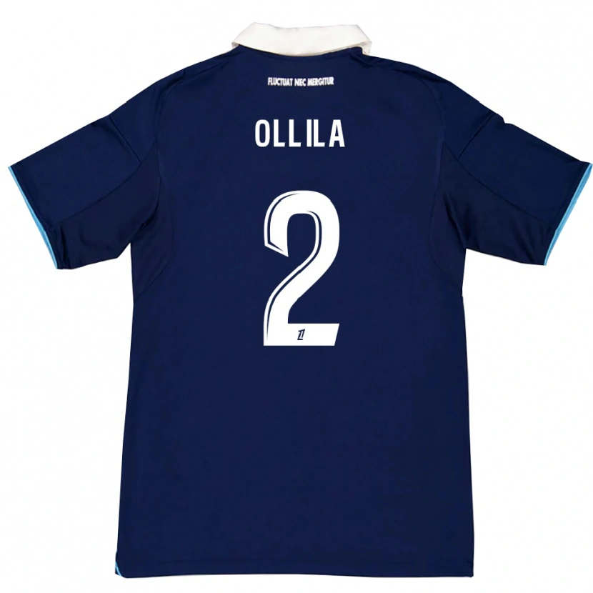 Danxen Hombre Camiseta Tuomas Ollila #2 Azul Oscuro Blanco 1ª Equipación 2025/26 La Camisa México