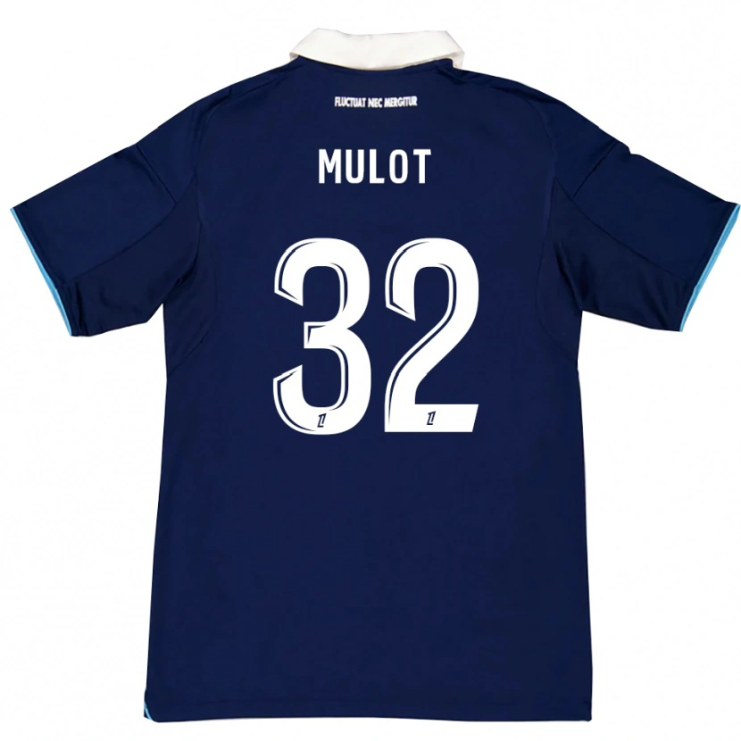 Danxen Hombre Camiseta Marie Mulot #32 Azul Oscuro Blanco 1ª Equipación 2025/26 La Camisa México