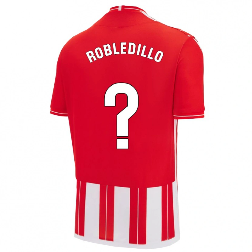 Danxen Hombre Camiseta Pedro Robledillo #0 Rojo Blanco 1ª Equipación 2025/26 La Camisa México