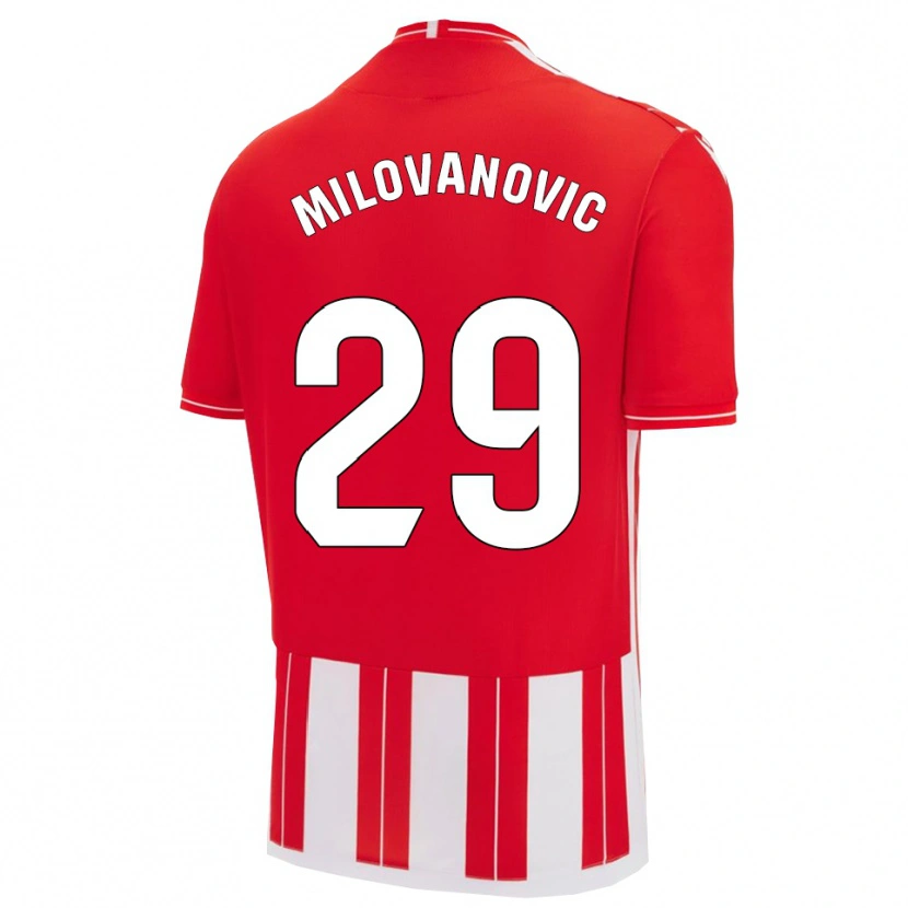 Danxen Hombre Camiseta Marko Milovanovic #29 Rojo Blanco 1ª Equipación 2025/26 La Camisa México