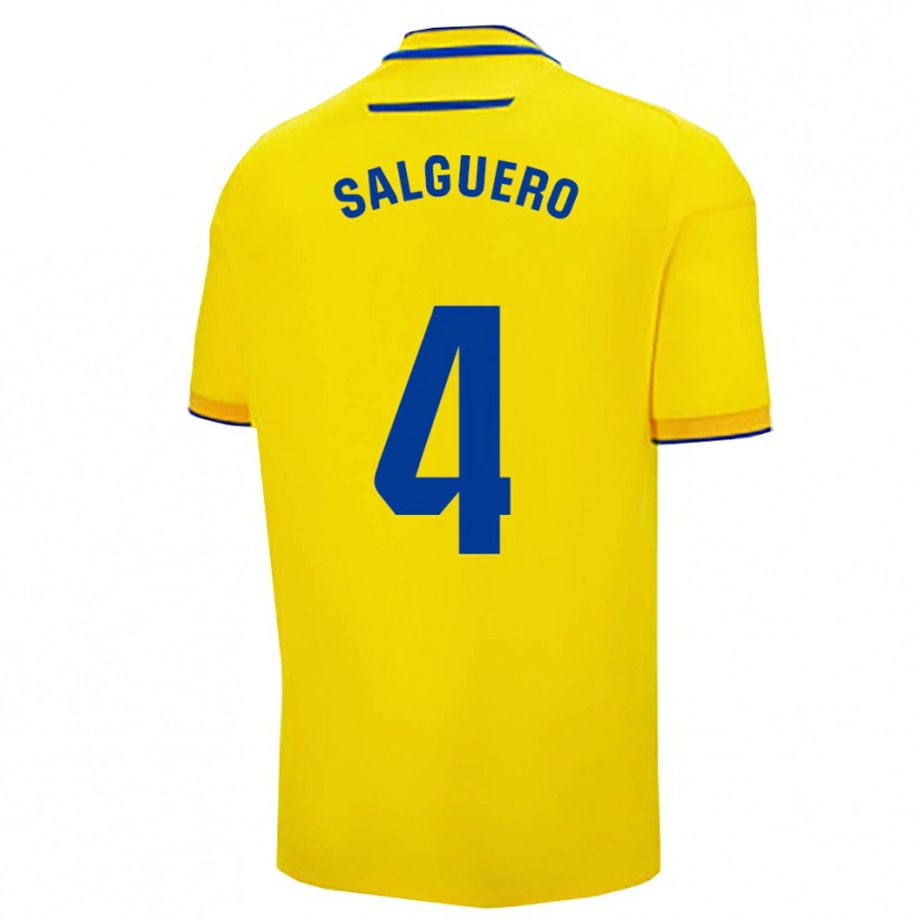 Danxen Hombre Camiseta Adrián Salguero #4 Amarillo Marino 1ª Equipación 2025/26 La Camisa México