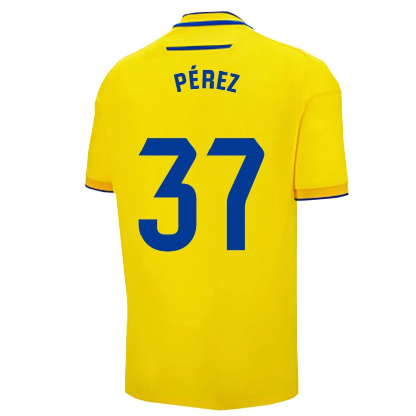 Danxen Hombre Camiseta David Pérez #37 Amarillo Marino 1ª Equipación 2025/26 La Camisa México