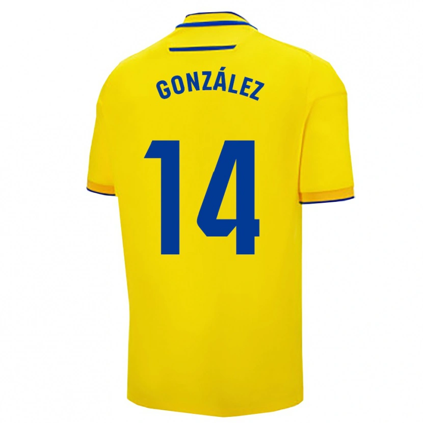 Danxen Hombre Camiseta Joaquín González #14 Amarillo Marino 1ª Equipación 2025/26 La Camisa México