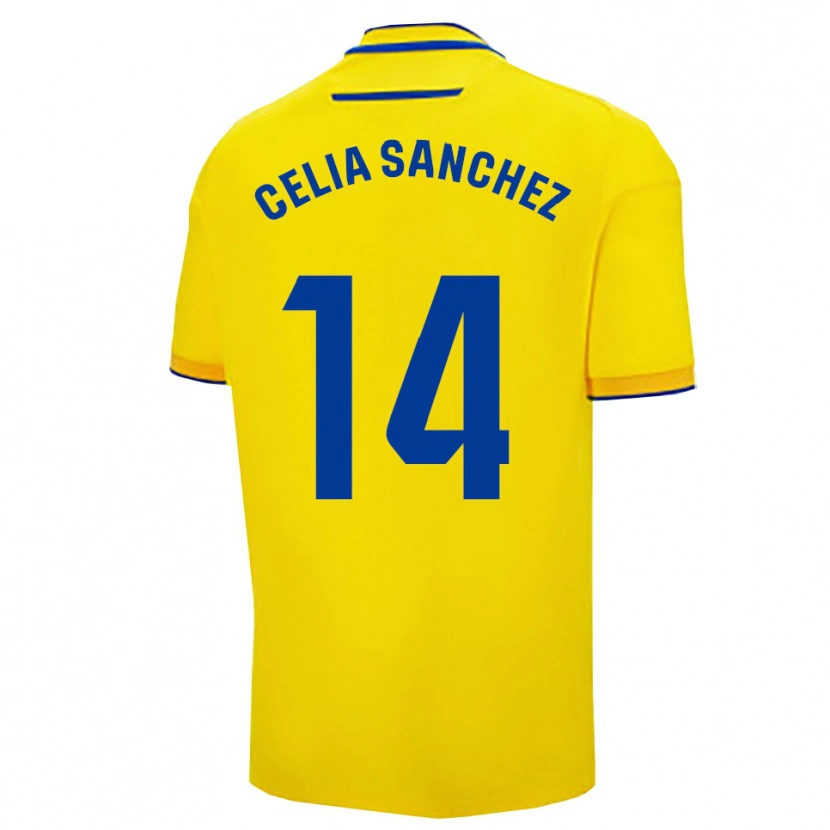 Danxen Hombre Camiseta Celia Sánchez García #14 Amarillo Marino 1ª Equipación 2025/26 La Camisa México