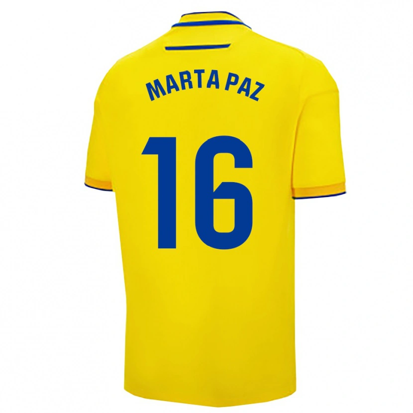 Danxen Hombre Camiseta Marta De Los Milagros Paz Cruz #16 Amarillo Marino 1ª Equipación 2025/26 La Camisa México