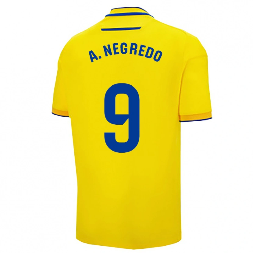 Danxen Hombre Camiseta Álvaro Negredo #9 Amarillo Marino 1ª Equipación 2025/26 La Camisa México