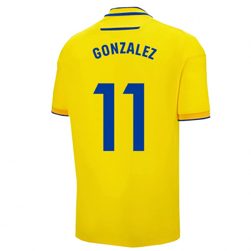 Danxen Hombre Camiseta Chus González #11 Amarillo Marino 1ª Equipación 2025/26 La Camisa México