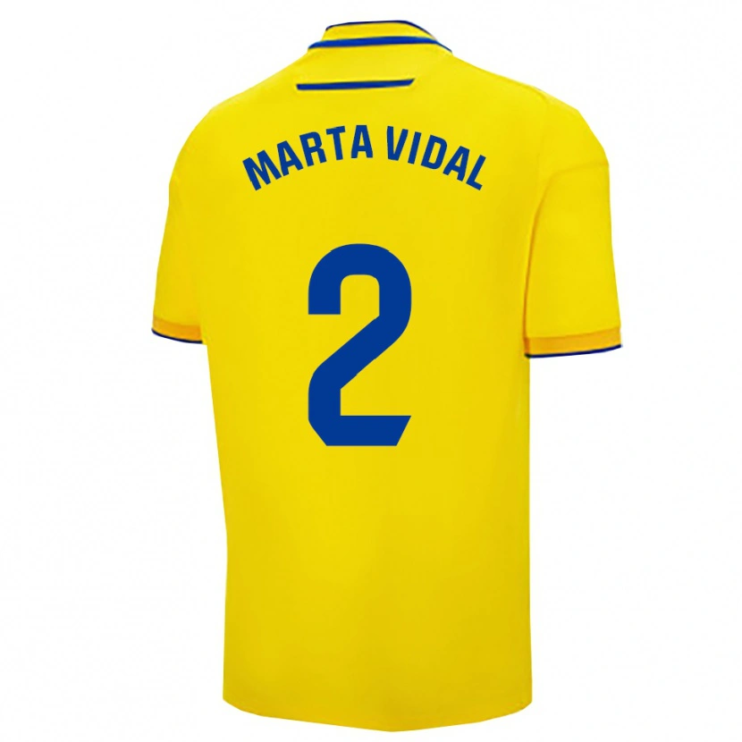 Danxen Hombre Camiseta Marta Vidal Vela #2 Amarillo Marino 1ª Equipación 2025/26 La Camisa México
