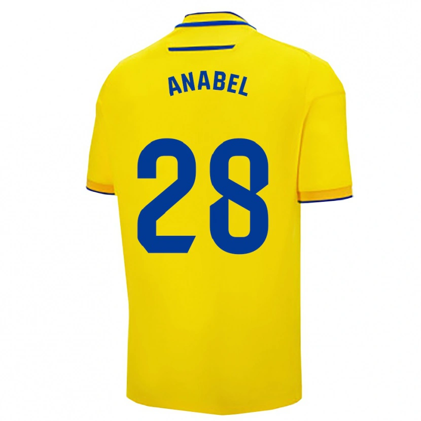 Danxen Hombre Camiseta Anabel Roman García #28 Amarillo Marino 1ª Equipación 2025/26 La Camisa México