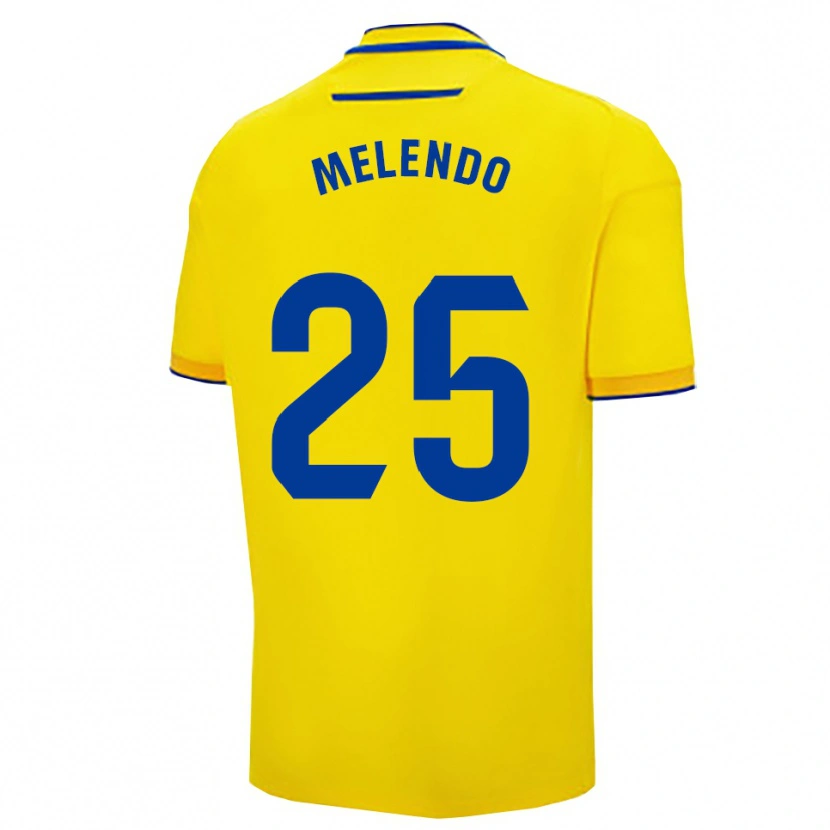 Danxen Hombre Camiseta Óscar Melendo #25 Amarillo Marino 1ª Equipación 2025/26 La Camisa México