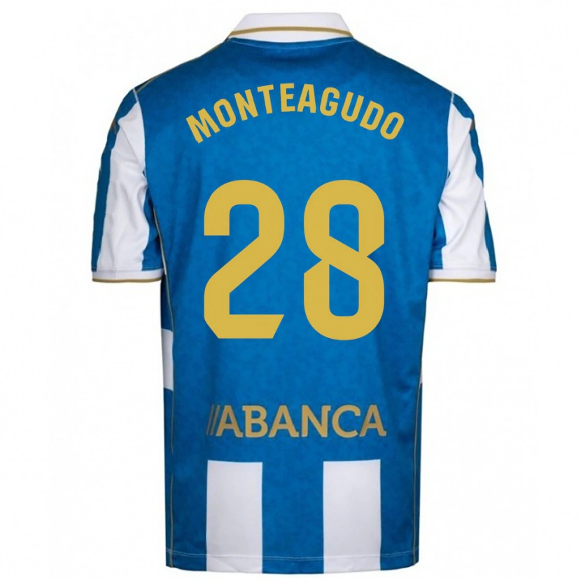 Danxen Hombre Camiseta Paula Monteagudo #28 Blanco Azul 1ª Equipación 2025/26 La Camisa México