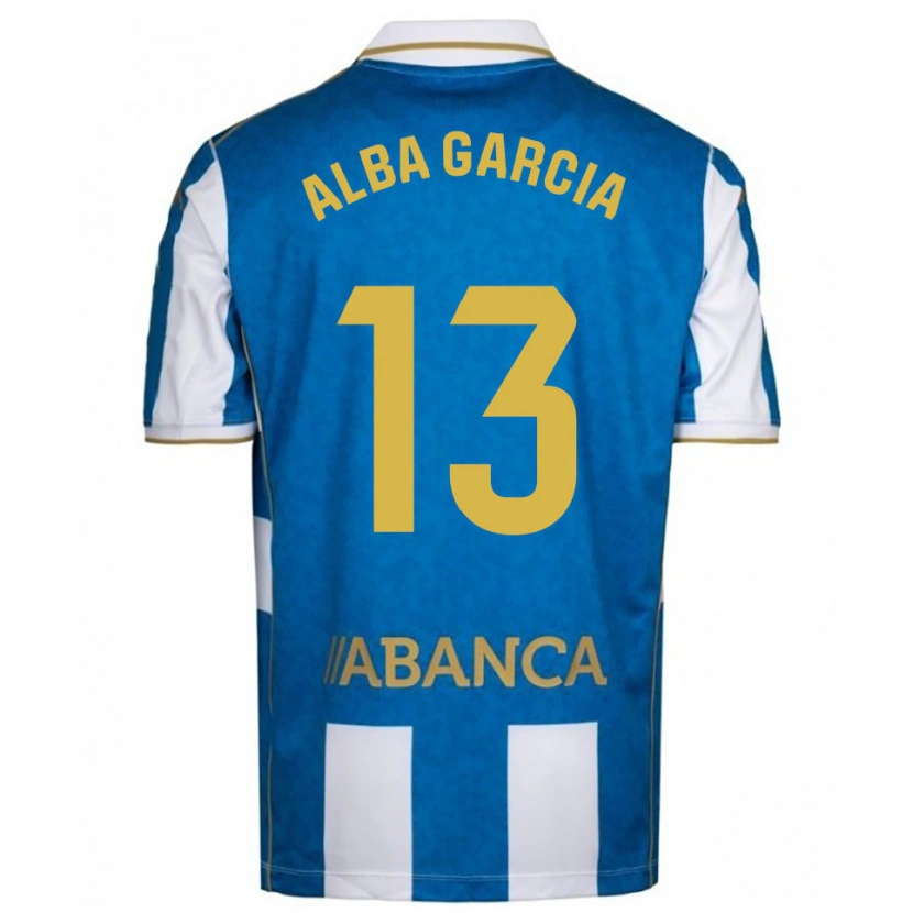 Danxen Hombre Camiseta Lucía Alba García #13 Blanco Azul 1ª Equipación 2025/26 La Camisa México