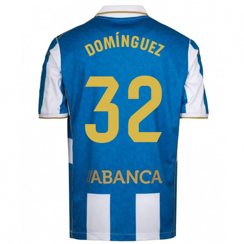Danxen Hombre Camiseta David Domínguez #32 Blanco Azul 1ª Equipación 2025/26 La Camisa México