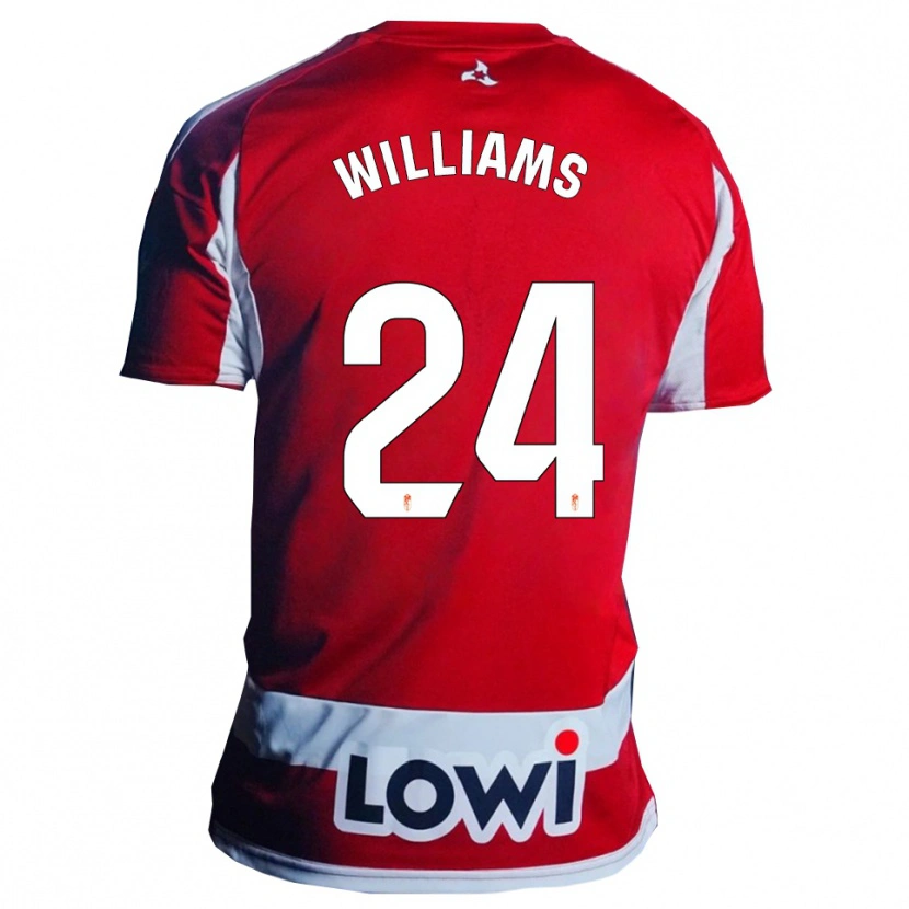 Danxen Hombre Camiseta Loïc Williams #24 Rojo Blanco 1ª Equipación 2025/26 La Camisa México
