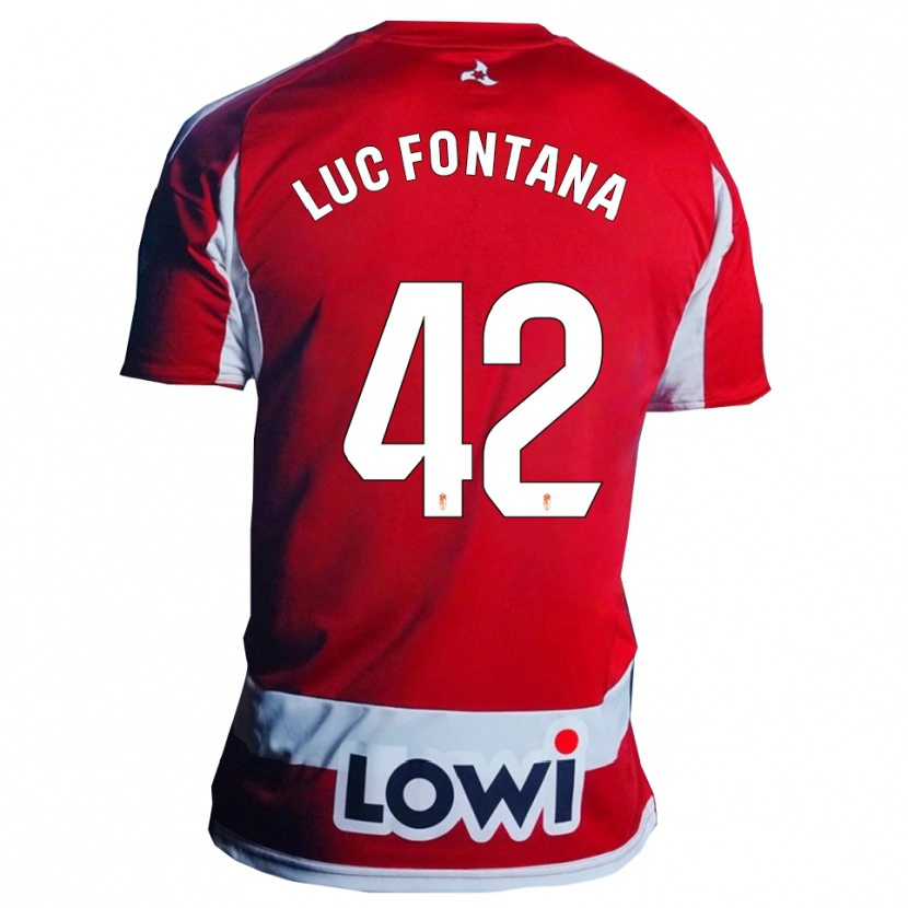 Danxen Hombre Camiseta Jean Luc Fontana #42 Rojo Blanco 1ª Equipación 2025/26 La Camisa México