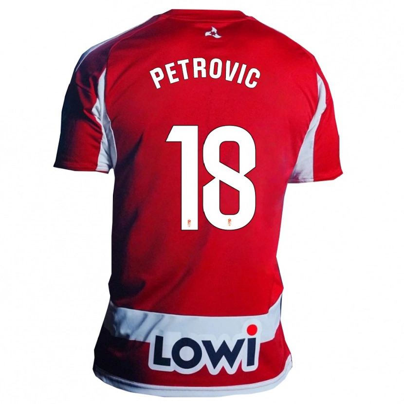 Danxen Hombre Camiseta Njegos Petrovic #18 Rojo Blanco 1ª Equipación 2025/26 La Camisa México