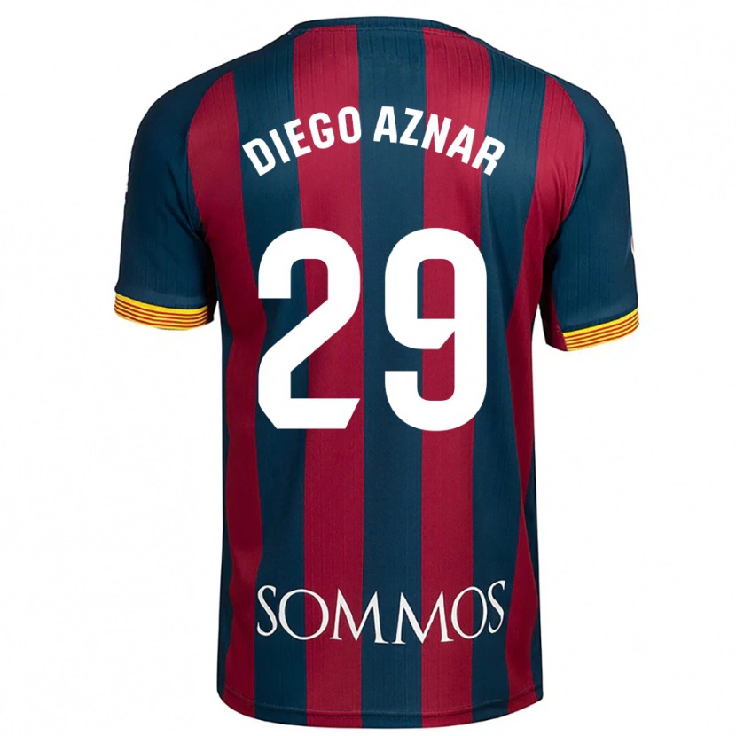 Danxen Hombre Camiseta Diego Aznar #29 Azul Marino Rojo 1ª Equipación 2025/26 La Camisa México