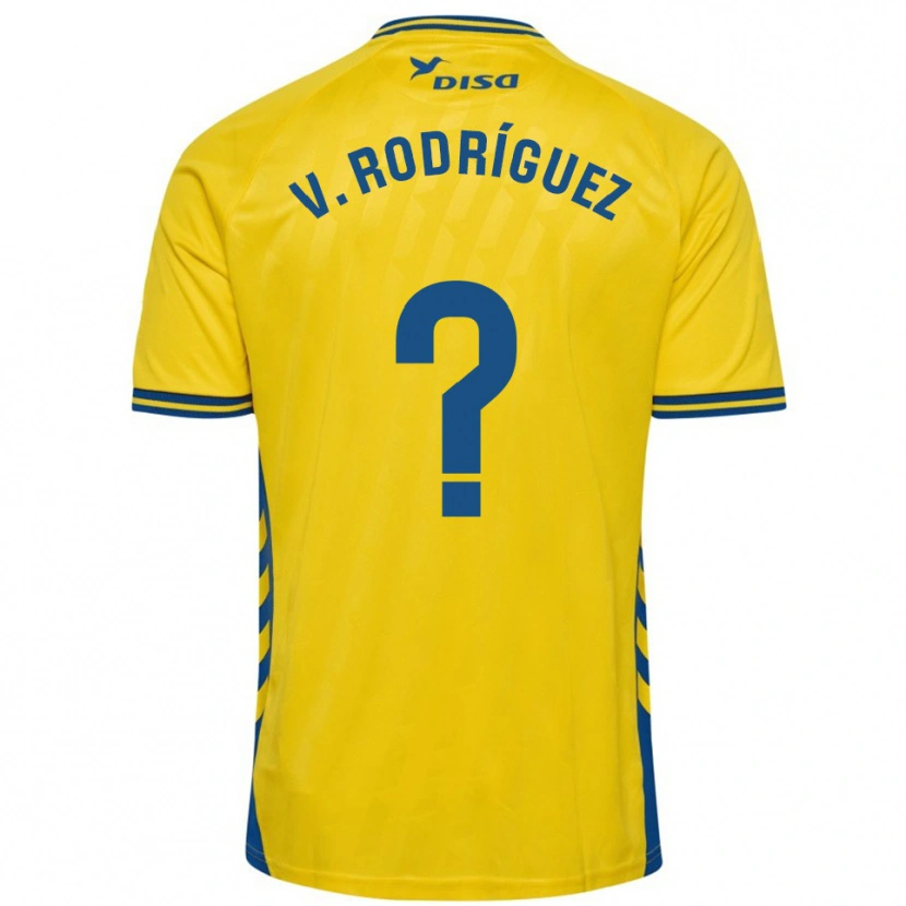 Danxen Hombre Camiseta Carlos Vicente Rodríguez #0 Amarillo Azul 1ª Equipación 2025/26 La Camisa México