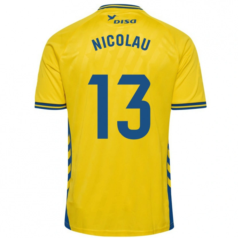 Danxen Hombre Camiseta Nacho Nicolau #13 Amarillo Azul 1ª Equipación 2025/26 La Camisa México