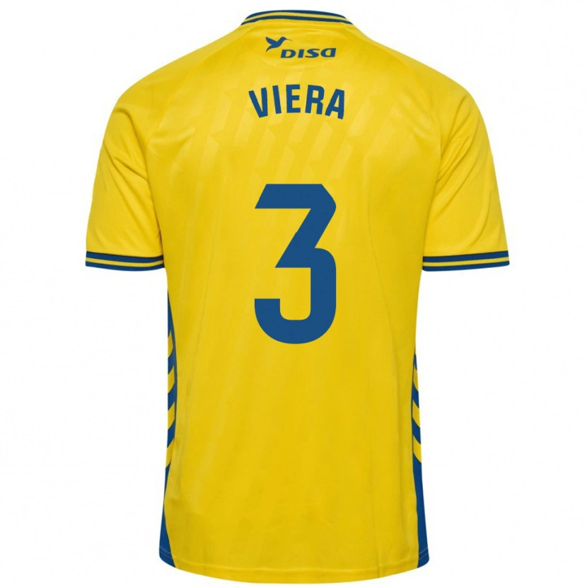 Danxen Hombre Camiseta Óliver Viera #3 Amarillo Azul 1ª Equipación 2025/26 La Camisa México