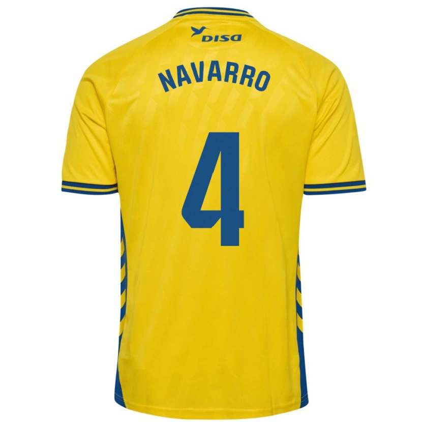 Danxen Hombre Camiseta Carlos Navarro #4 Amarillo Azul 1ª Equipación 2025/26 La Camisa México