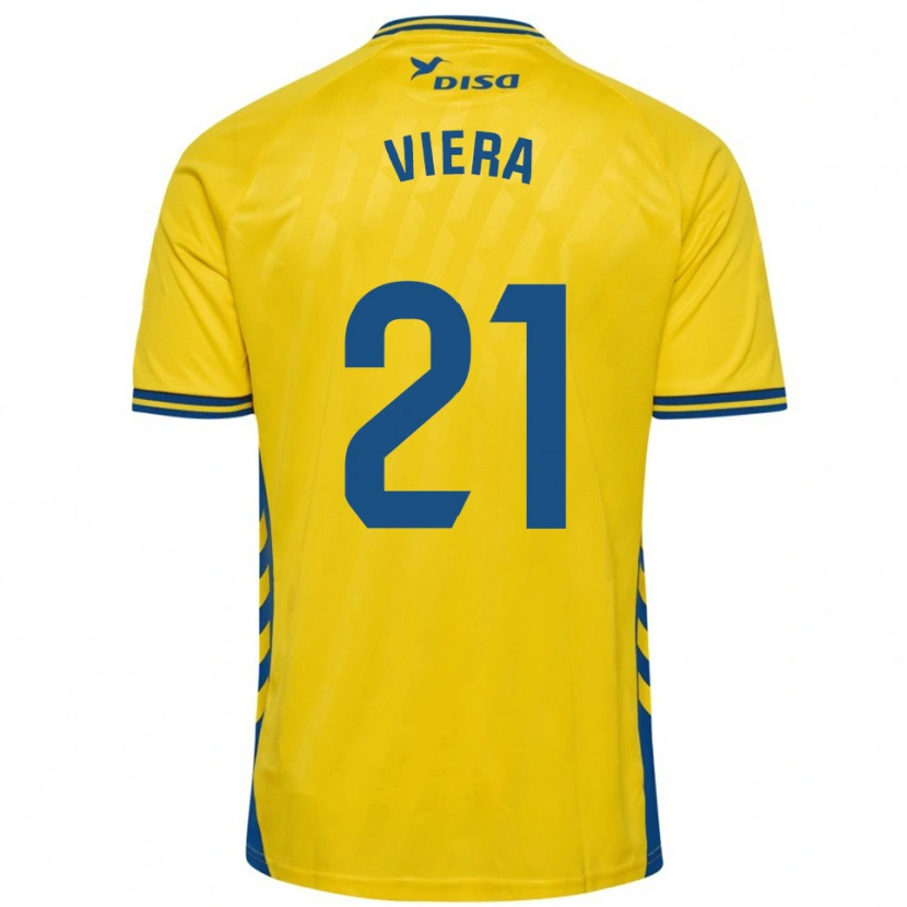 Danxen Hombre Camiseta Jonathan Viera #21 Amarillo Azul 1ª Equipación 2025/26 La Camisa México