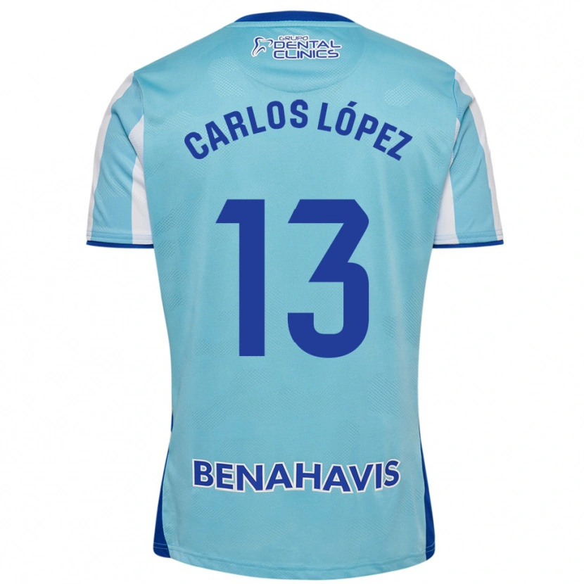 Danxen Hombre Camiseta Carlos López #13 Celeste Blanco 1ª Equipación 2025/26 La Camisa México