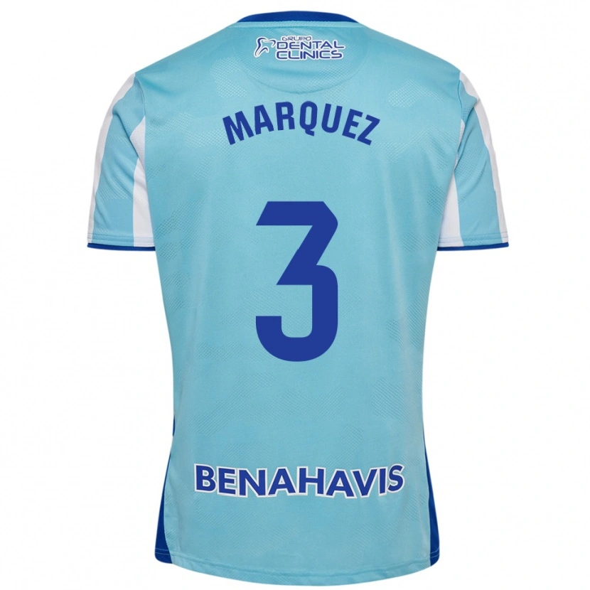 Danxen Hombre Camiseta David Márquez #3 Celeste Blanco 1ª Equipación 2025/26 La Camisa México