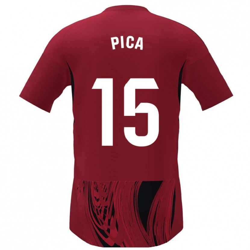 Danxen Hombre Camiseta Adrián Pica #15 Rojo Negro 1ª Equipación 2025/26 La Camisa México