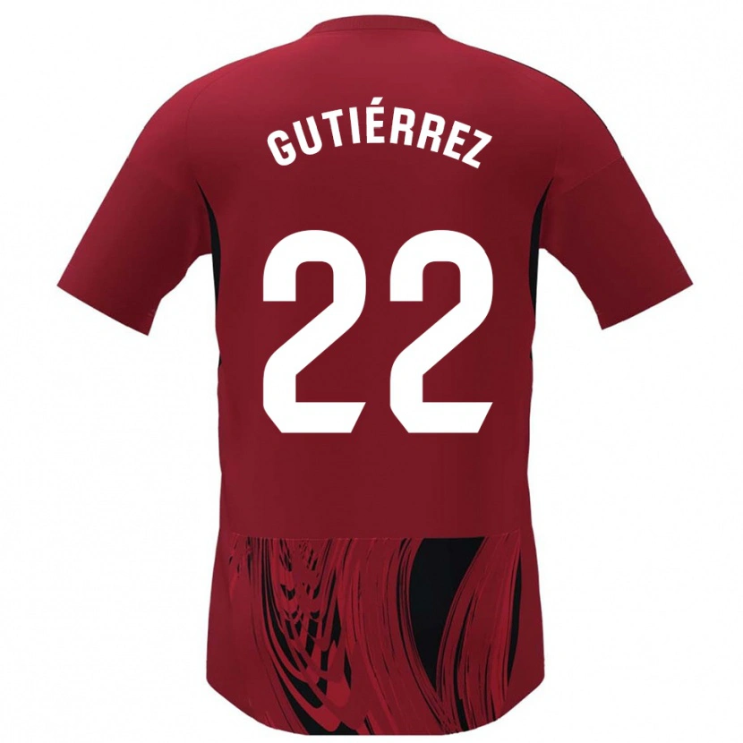 Danxen Hombre Camiseta Juan Gutiérrez #22 Rojo Negro 1ª Equipación 2025/26 La Camisa México