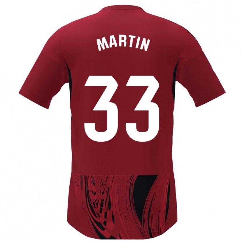 Danxen Hombre Camiseta Aarón Martin #33 Rojo Negro 1ª Equipación 2025/26 La Camisa México