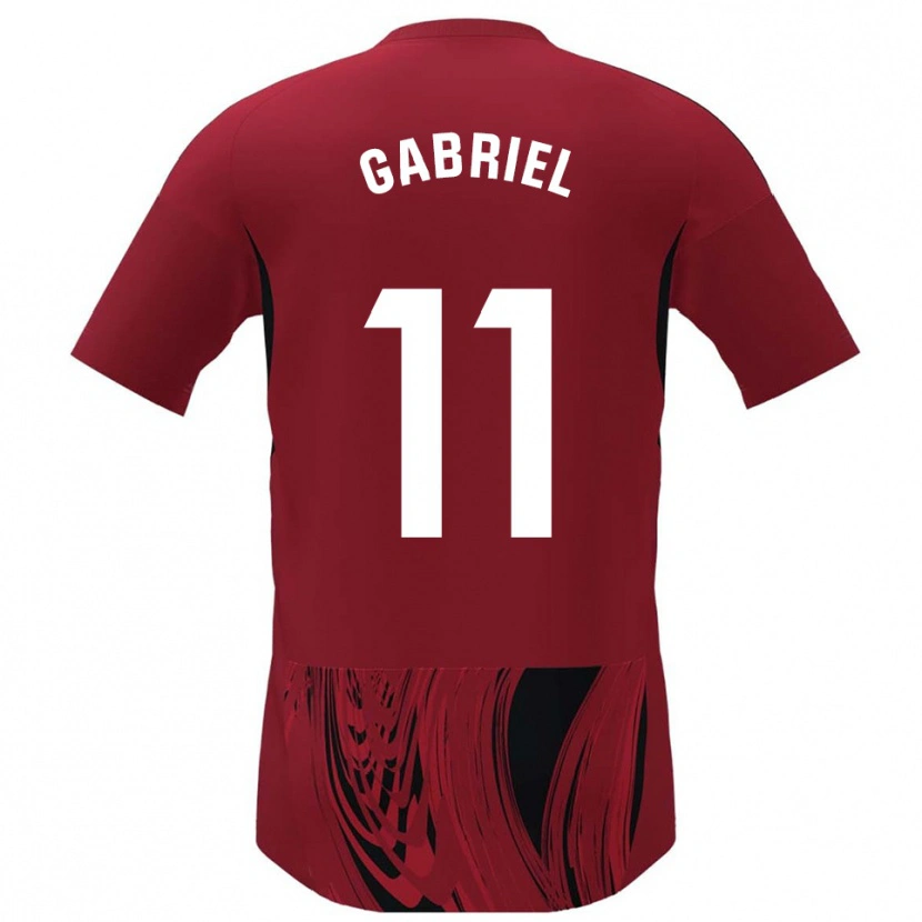 Danxen Hombre Camiseta Sergio Gabriel #11 Rojo Negro 1ª Equipación 2025/26 La Camisa México