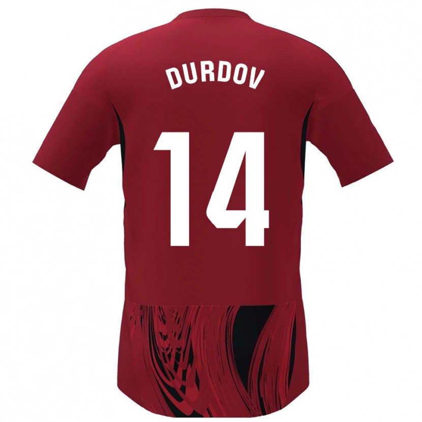 Danxen Hombre Camiseta Ivan Durdov #14 Rojo Negro 1ª Equipación 2025/26 La Camisa México