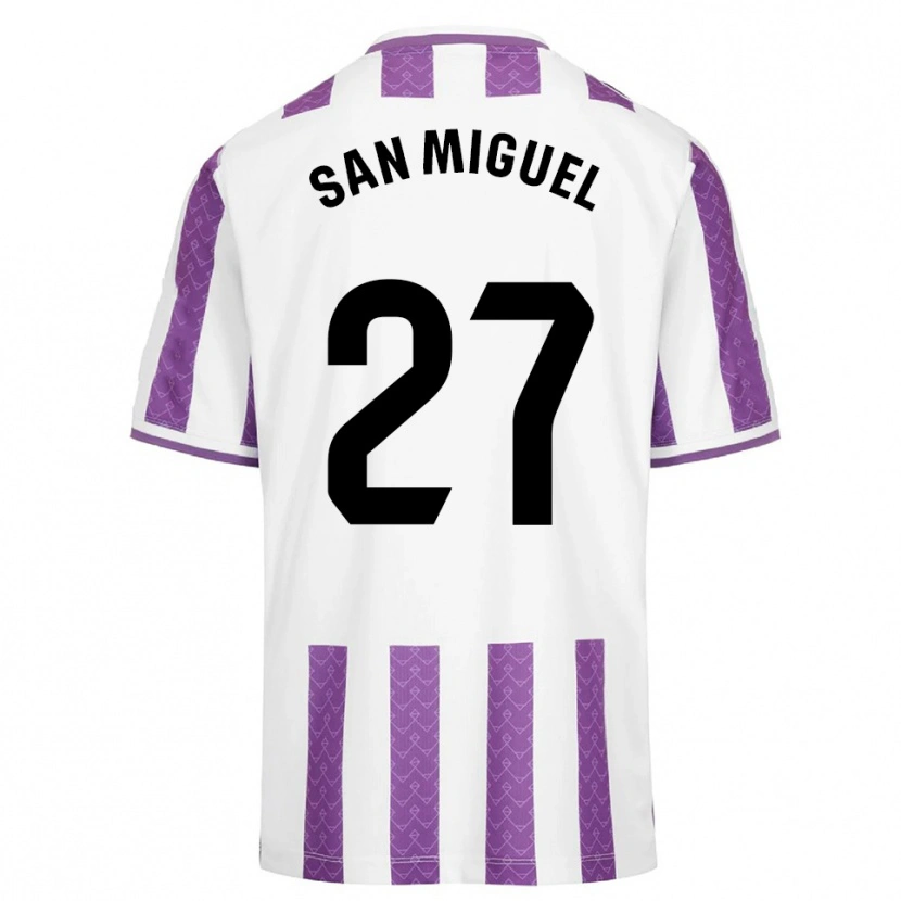 Danxen Hombre Camiseta Yago San Miguel #27 Morado Blanco 1ª Equipación 2025/26 La Camisa México