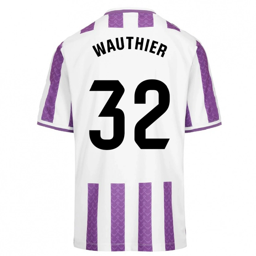 Danxen Hombre Camiseta Hugo Wauthier #32 Morado Blanco 1ª Equipación 2025/26 La Camisa México